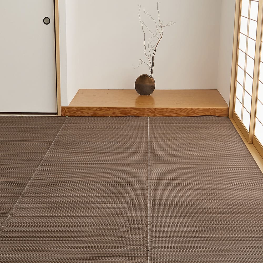 Washable Igusa-style Carpet Ryan, Edo 10-Tatami, Brown