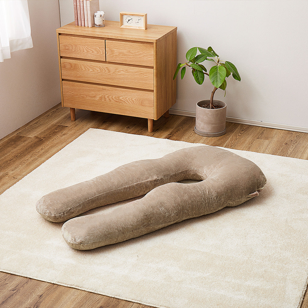 Meringue Touch U-Shaped Body Pillow 140×70cm Beige