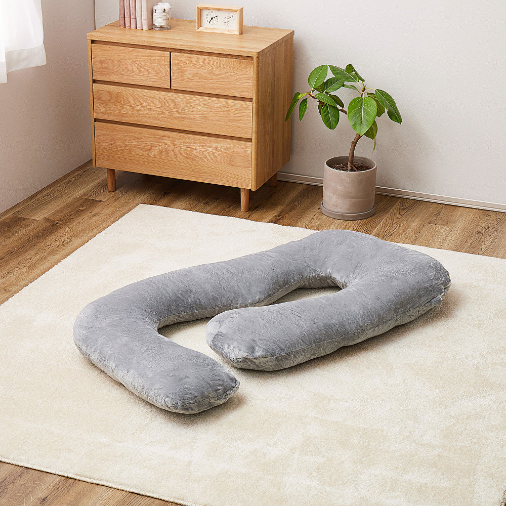 Meringue Touch G-Shaped Body Pillow 140×70cm Gray