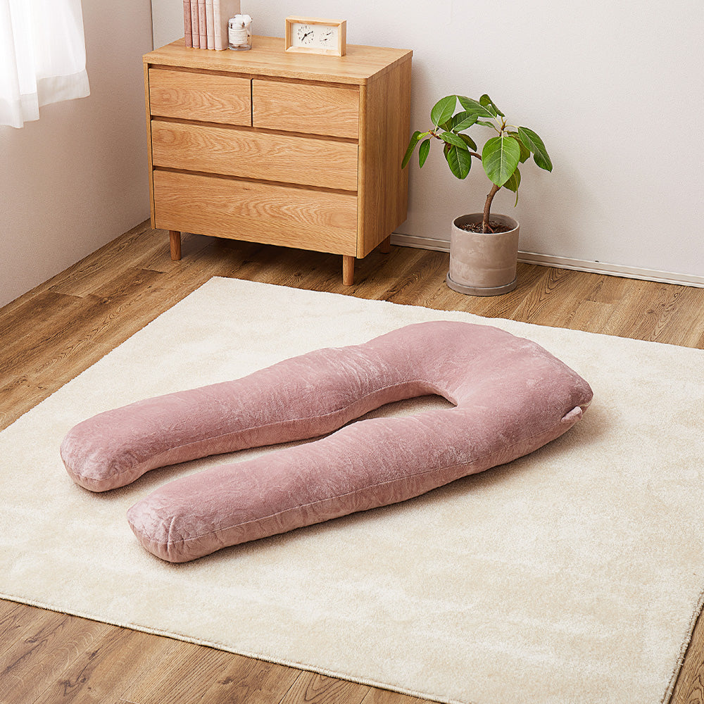 Meringue Touch U-Shaped Body Pillow 140×70cm Pink