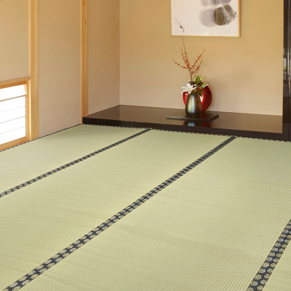 Free-Cut Backed Igusa Carpet Honma 3-Tatami with Repair Tape