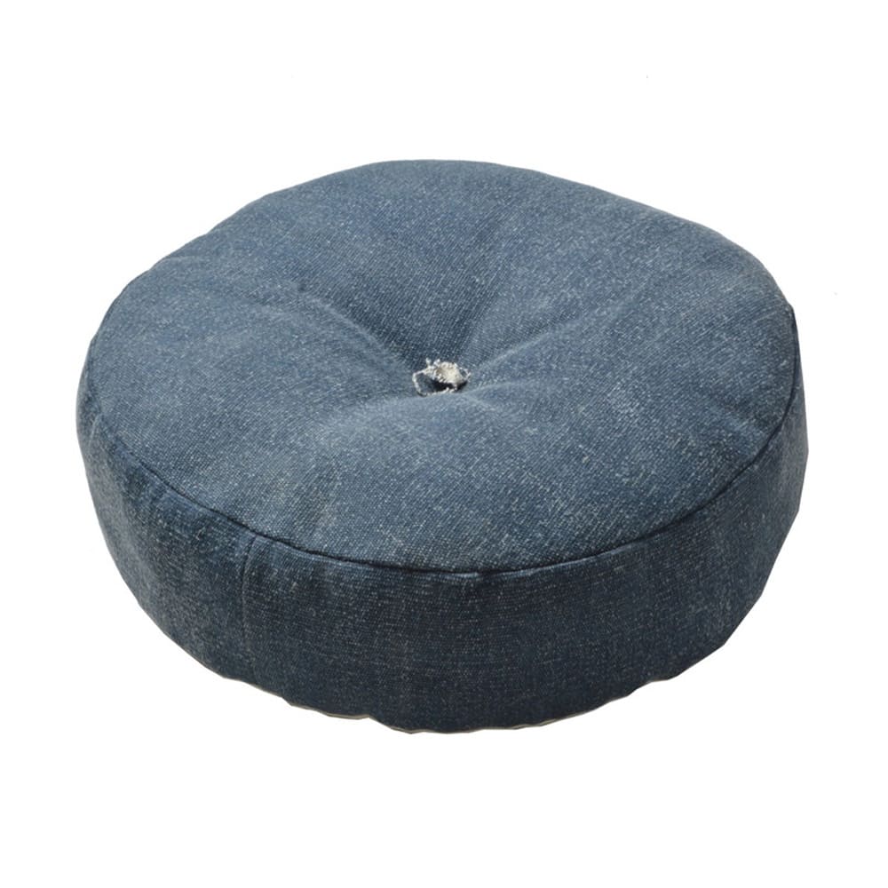 Floor Round Cushion in Denim-like Fabric (Navy)