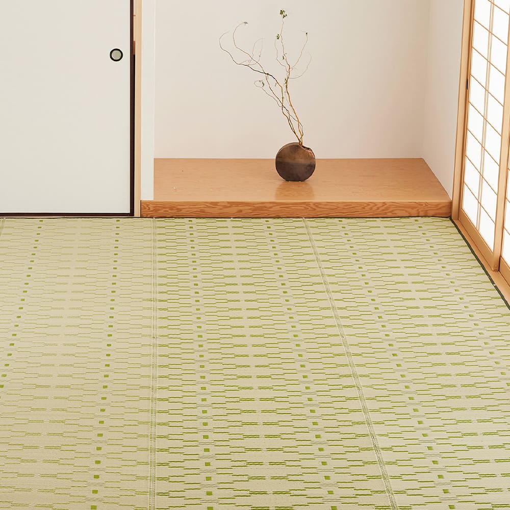Washable Igusa-style Carpet Yanagi, Edo 8-Tatami, Green