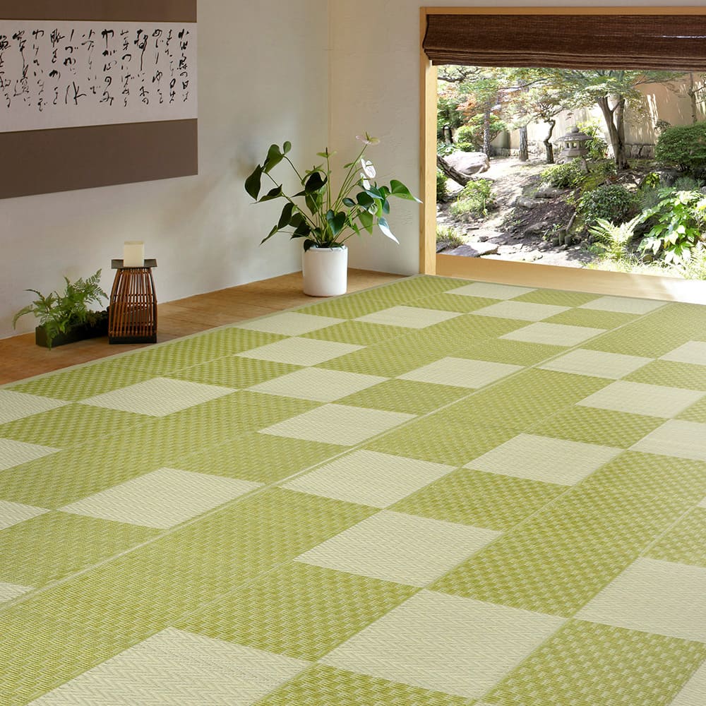 Washable Igusa-style Carpet Yagura Honma 2-tatami Green
