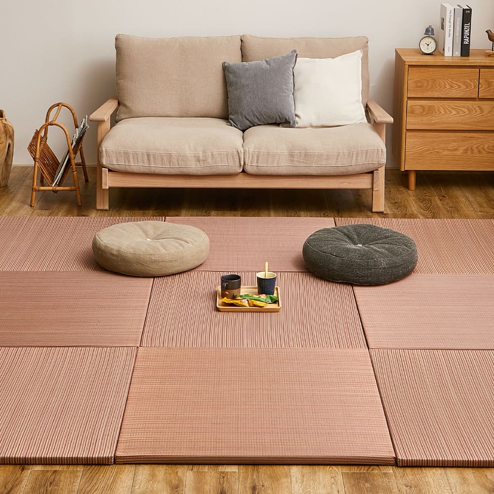 Lightweight Tatami Mats Ayakawa Red 9-Piece Set