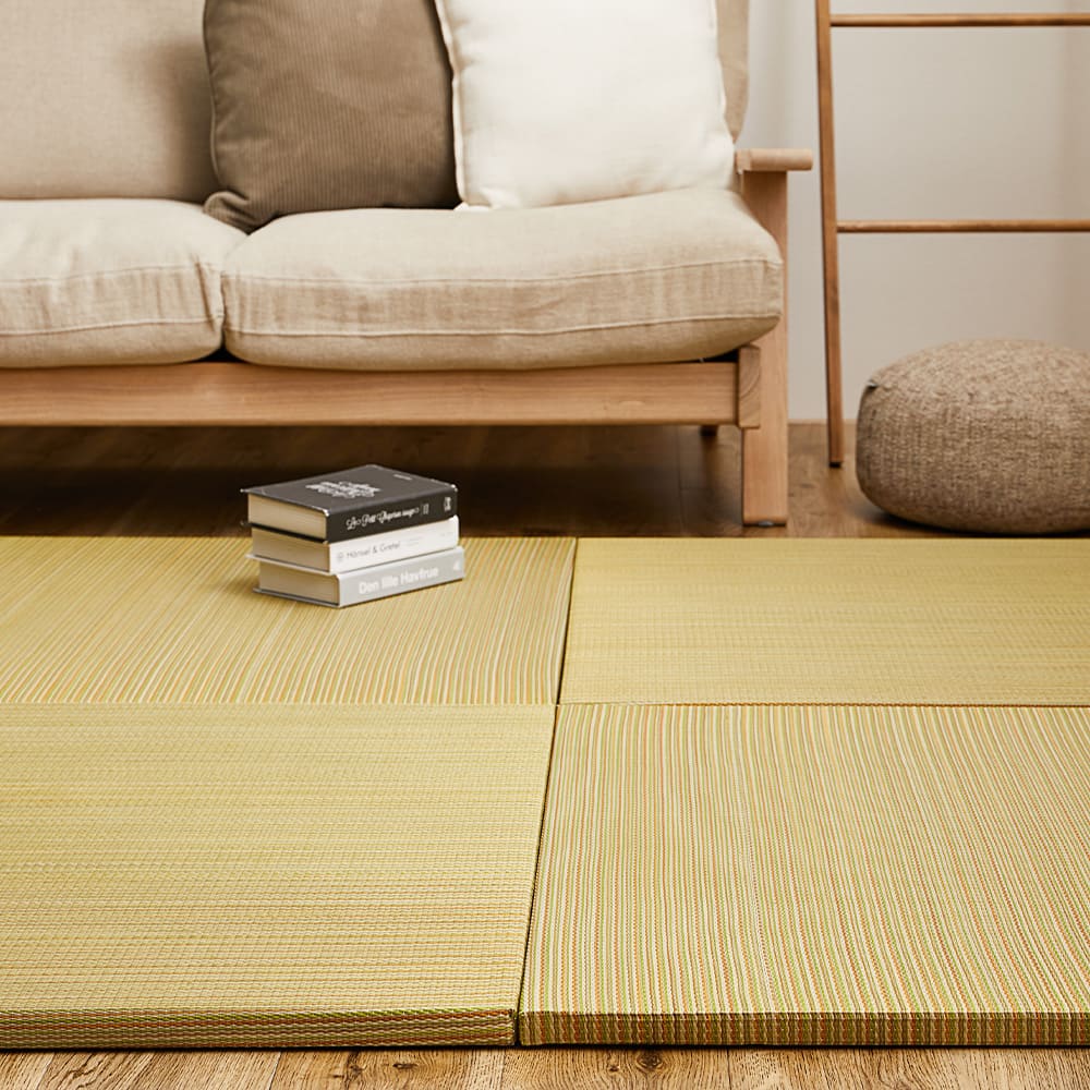 Colorful Lightweight Tatami Mats Ayakawa Yellow 12-Piece Set