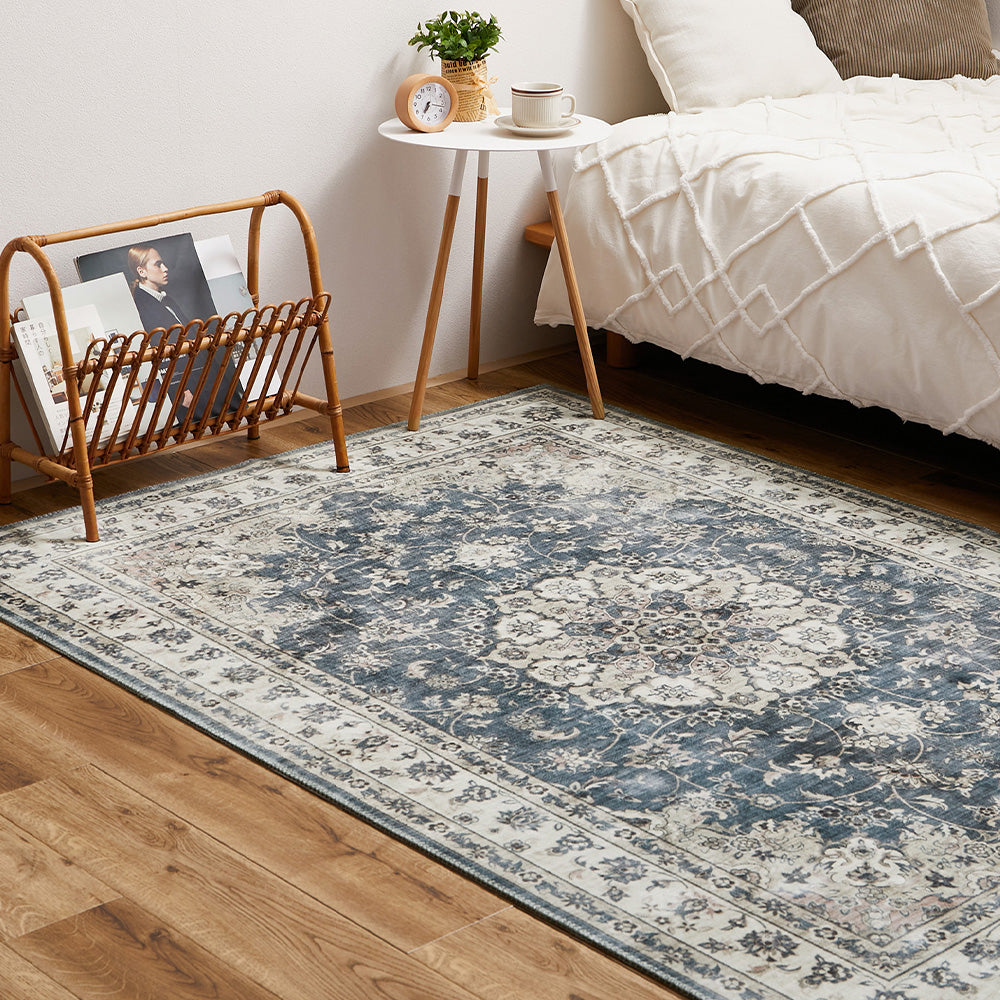 Antique Carpet Style Printed Rug Cameo Gray 130×190