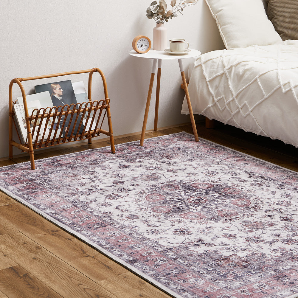 Antique Carpet Style Printed Rug Cameo Pink 130×190