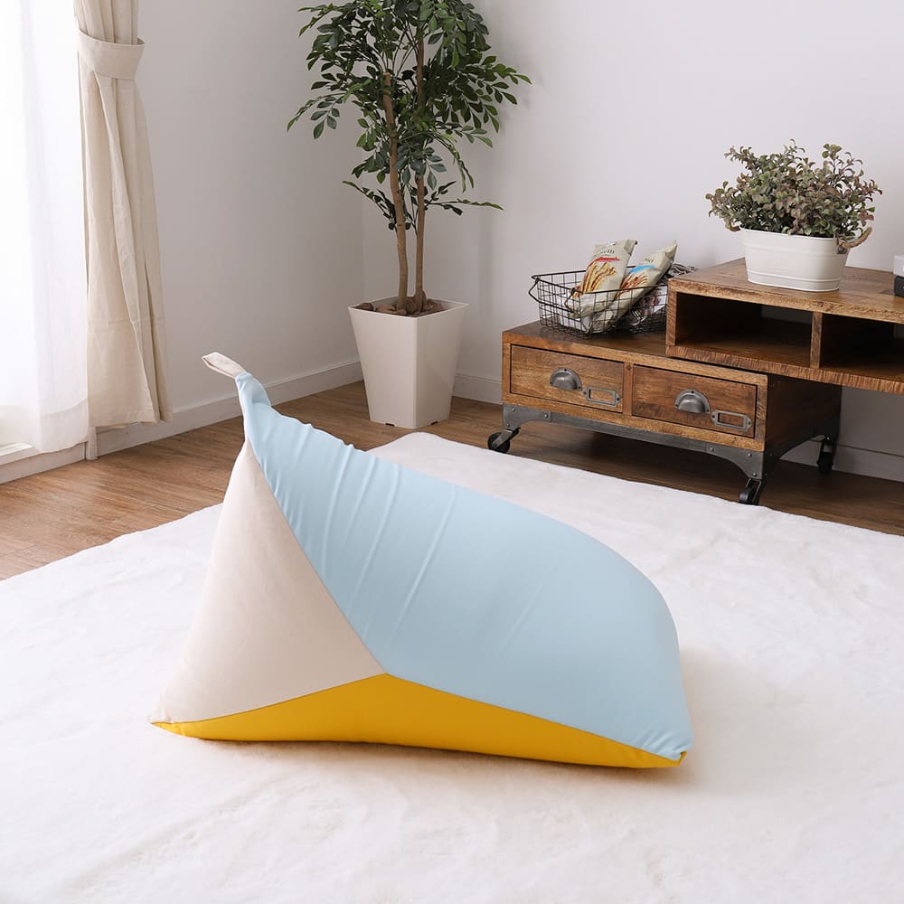 Color-Selectable Relax Beads Cushion, Blue/Yellow