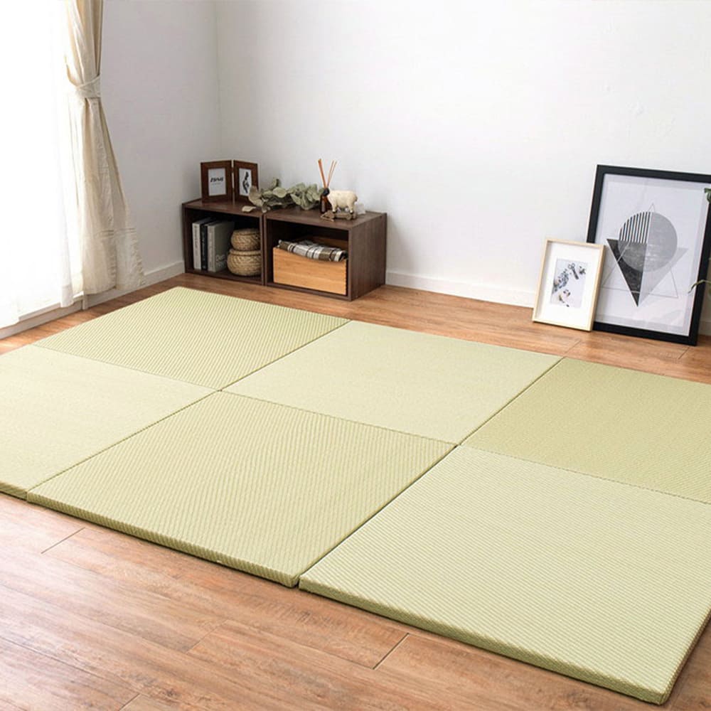Water-Washable Tatami Mat Style Green 6-Piece Set