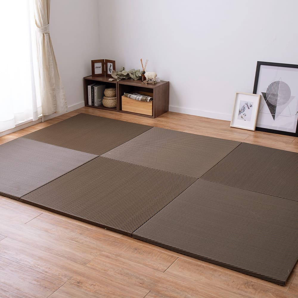 Water-Washable Tatami Mat Style Brown 6-Piece Set