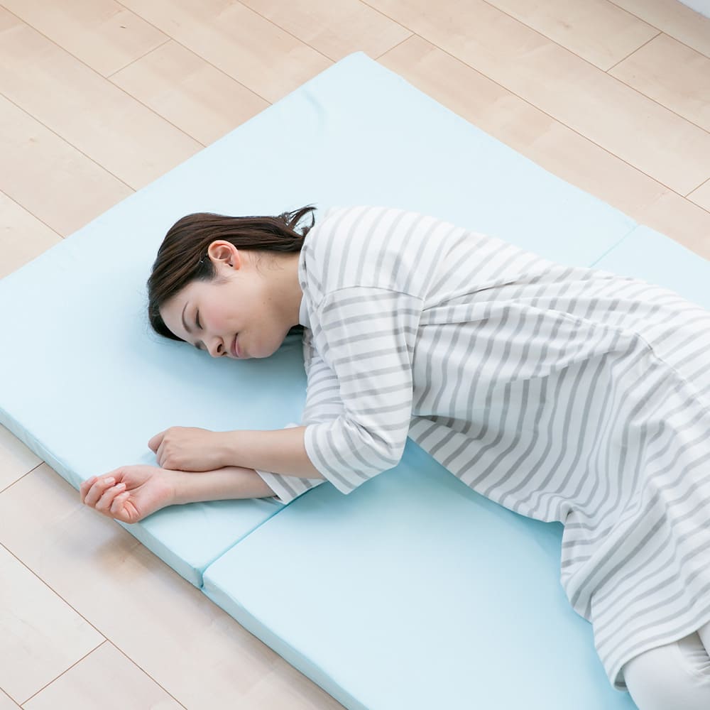 4-Fold 5cm Mattress, Light Blue, Single