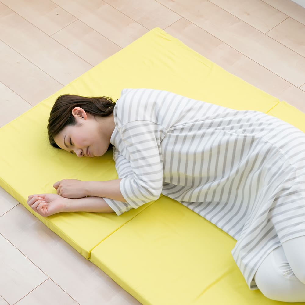4-Fold 5cm Mattress, Yellow, Single
