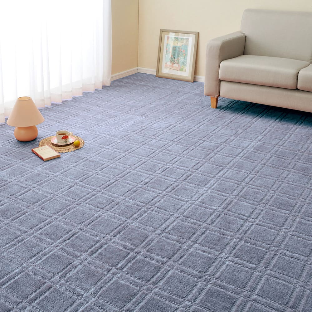 Antibacterial and Odor-Resistant Woven Carpet Shion Edo Room 4.5 Tatami Blue