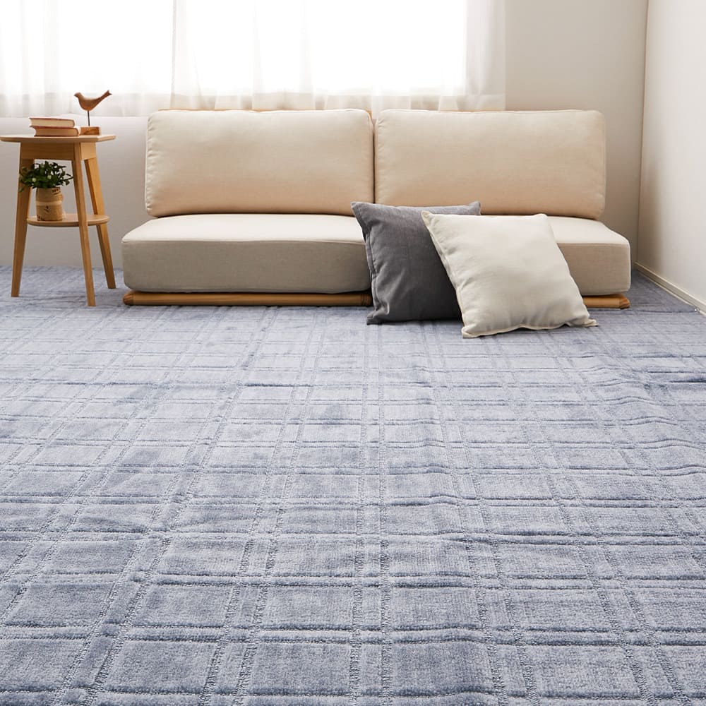 Antibacterial and Odor-Resistant Woven Carpet Shion Hon Room 2 Tatami Blue