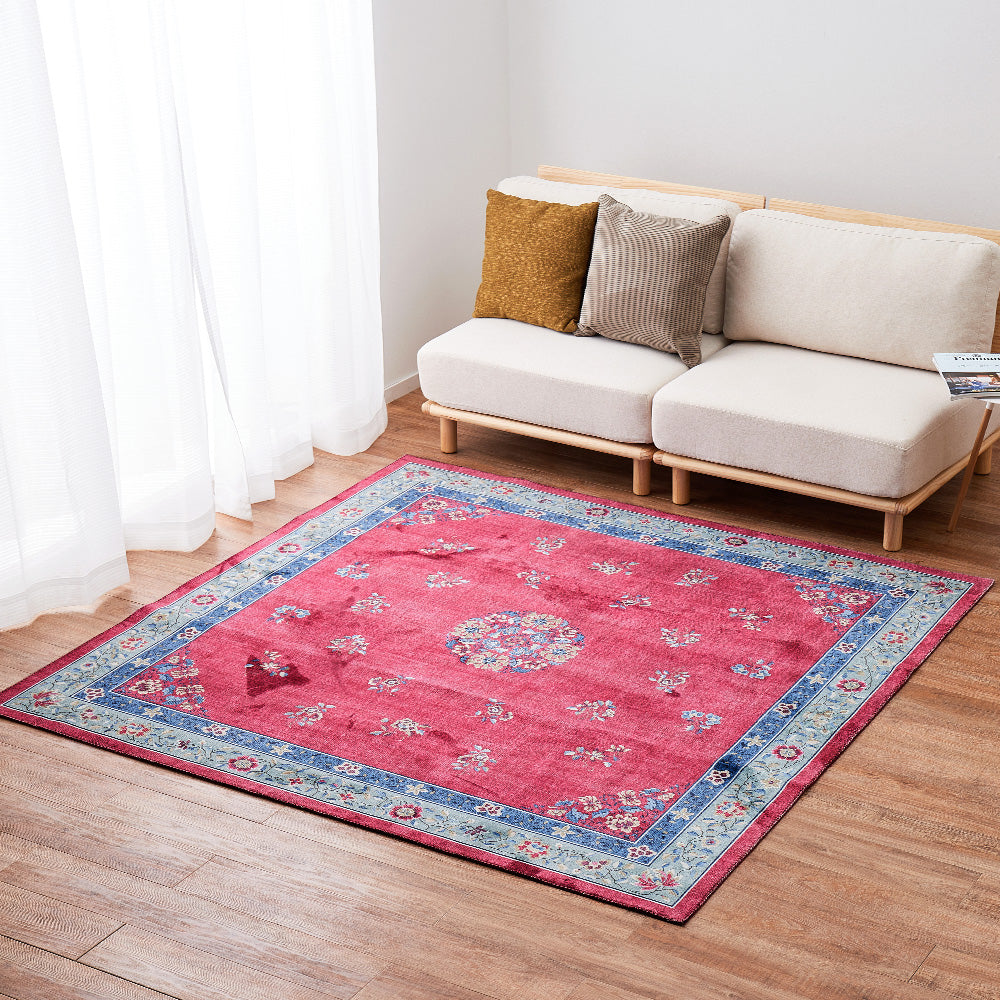 Chinoiserie Design Rug Muguet 190×190cm Pink