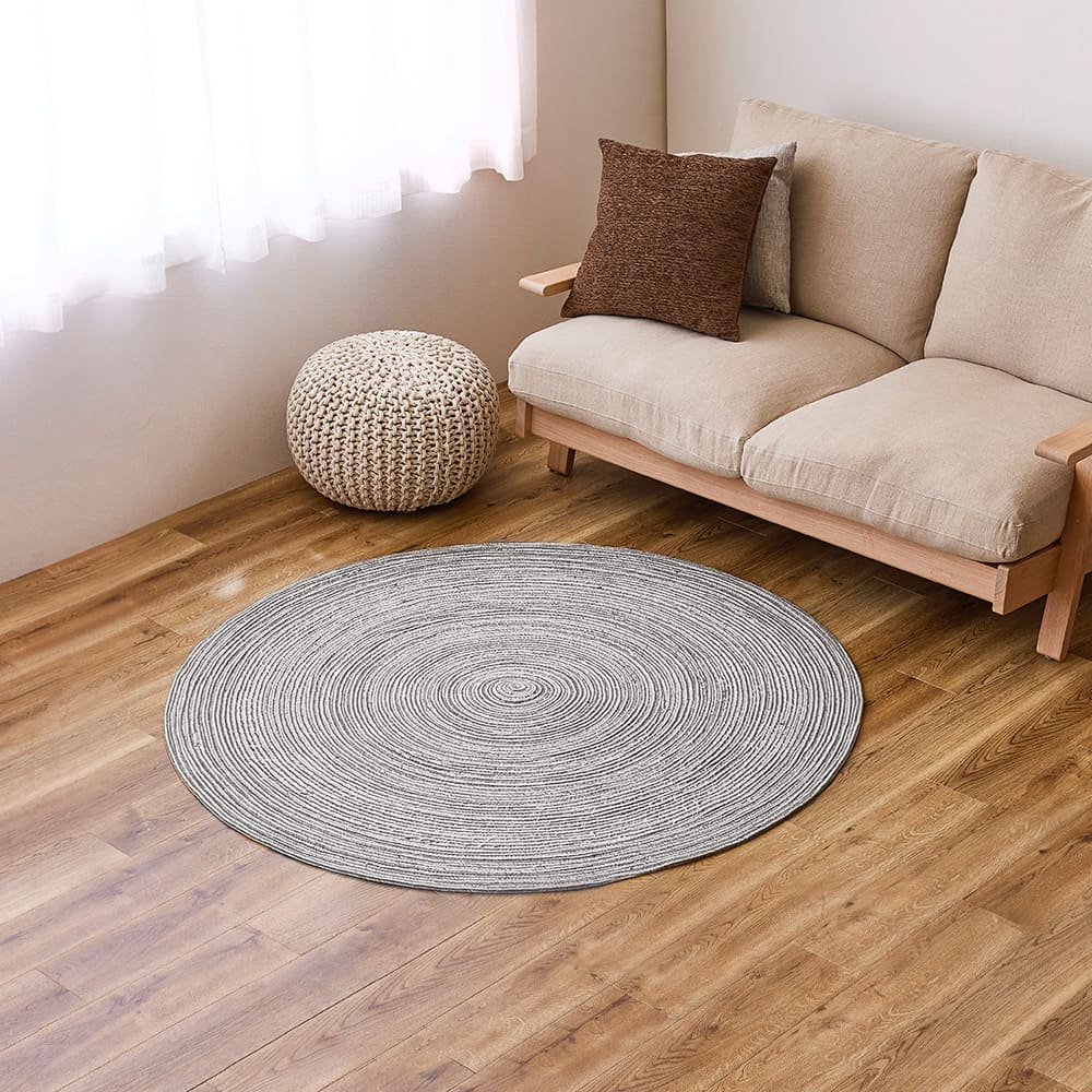100% Cotton Braided Rug, Blade, BK/WH, 140R