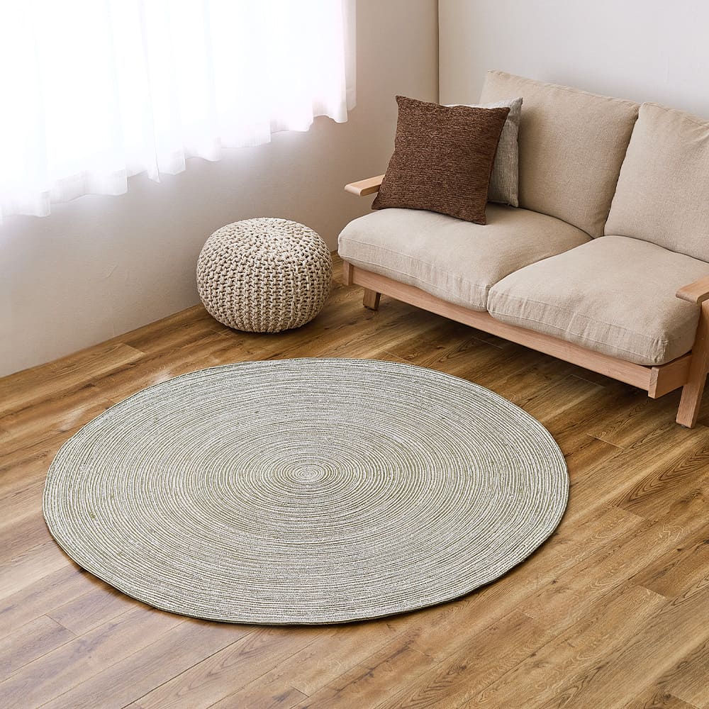 100% Cotton Braided Rug, Blade, GR/WH, 160R
