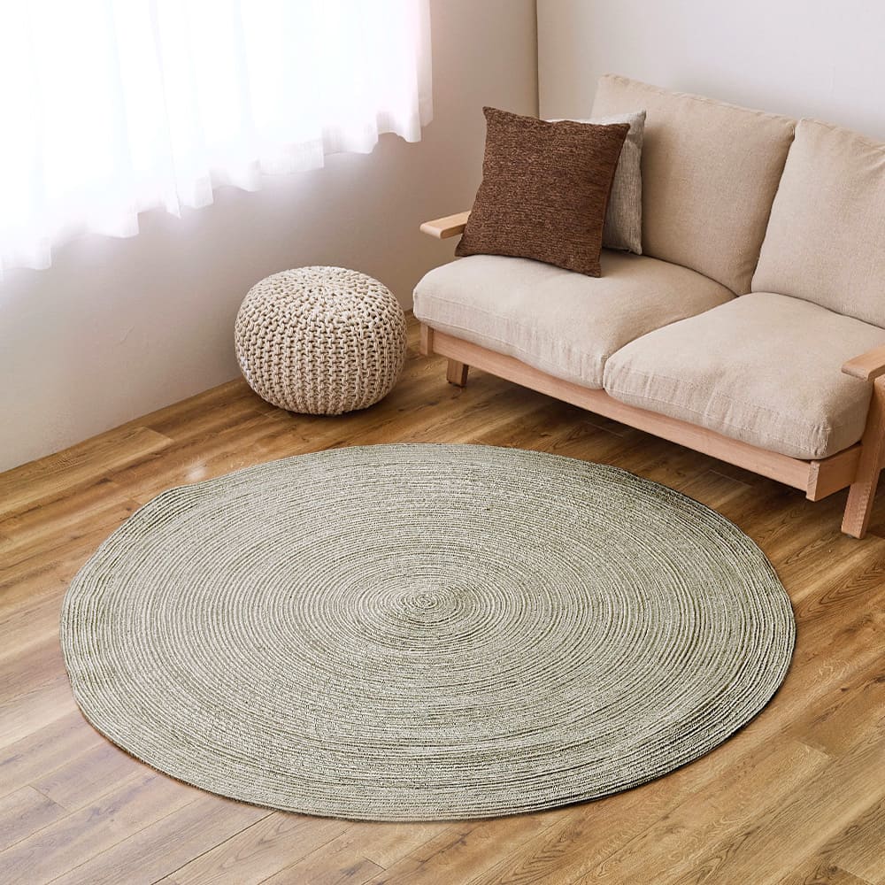 100% Cotton Braided Rug, Blade, GR/WH, 180R