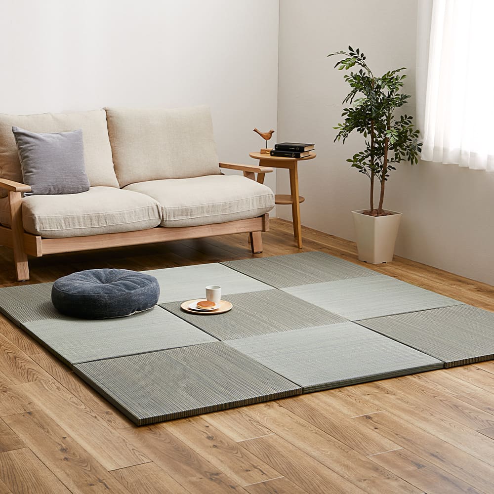 Colorful Lightweight Tatami Mats Sasai Blue 12-Piece Set