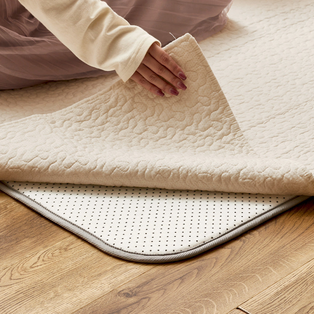 100% Cotton Ibul Rug Mat Under Rug Set B Beige