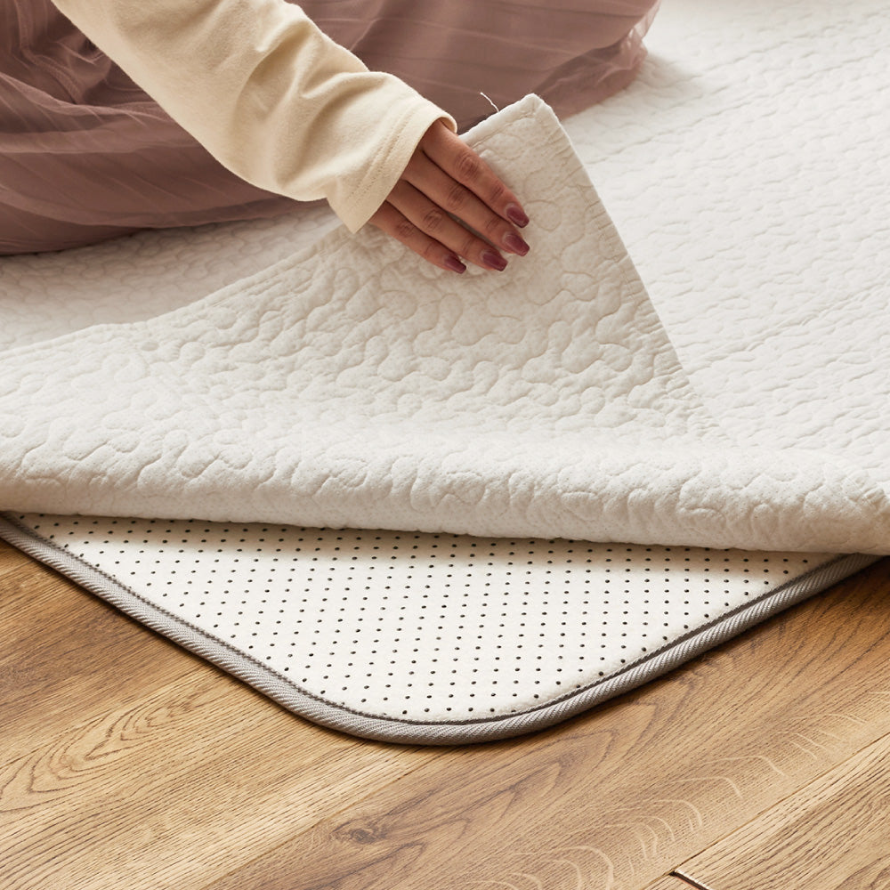 100% Cotton Ibul Rug Mat Under Rug Set A Ivory