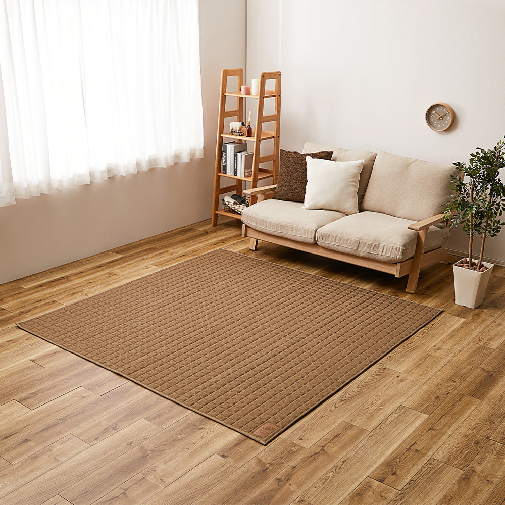 Washable Sweat Quilt Rug - Cocon - Brown 190×190