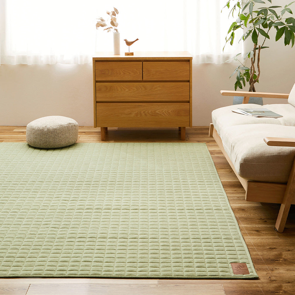 Washable Sweat Quilt Rug - Cocon - Green 130×190
