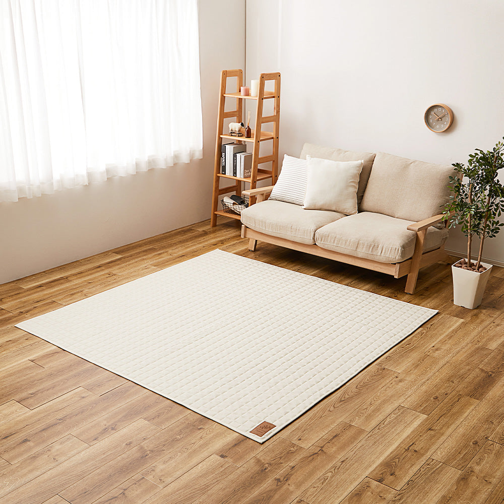 Washable Sweat Quilt Rug - Cocon - Ivory 190×190