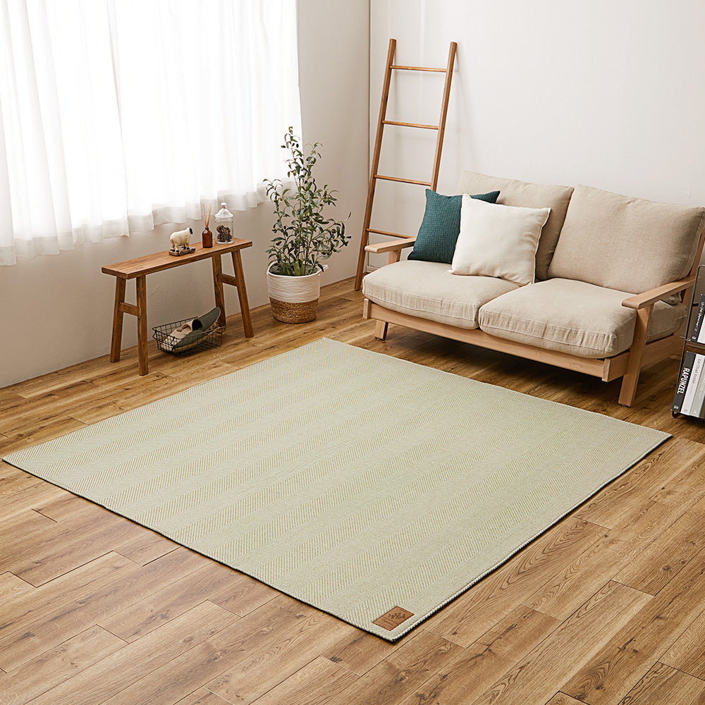 Washable Herringbone Rug Bona Green 190×190