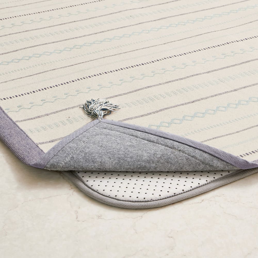 Indian Cotton Rug Tick Under Rug Set Blue