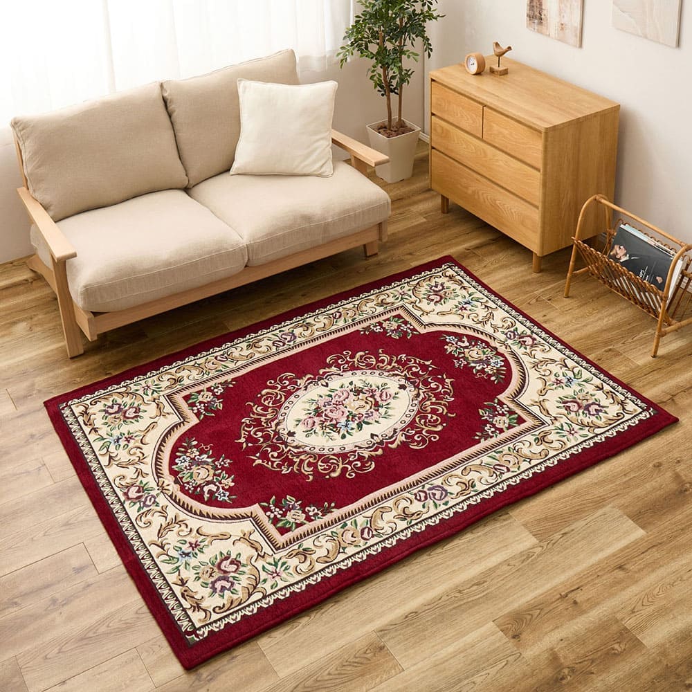 Damini RE 130X190 #22004_Thick Red