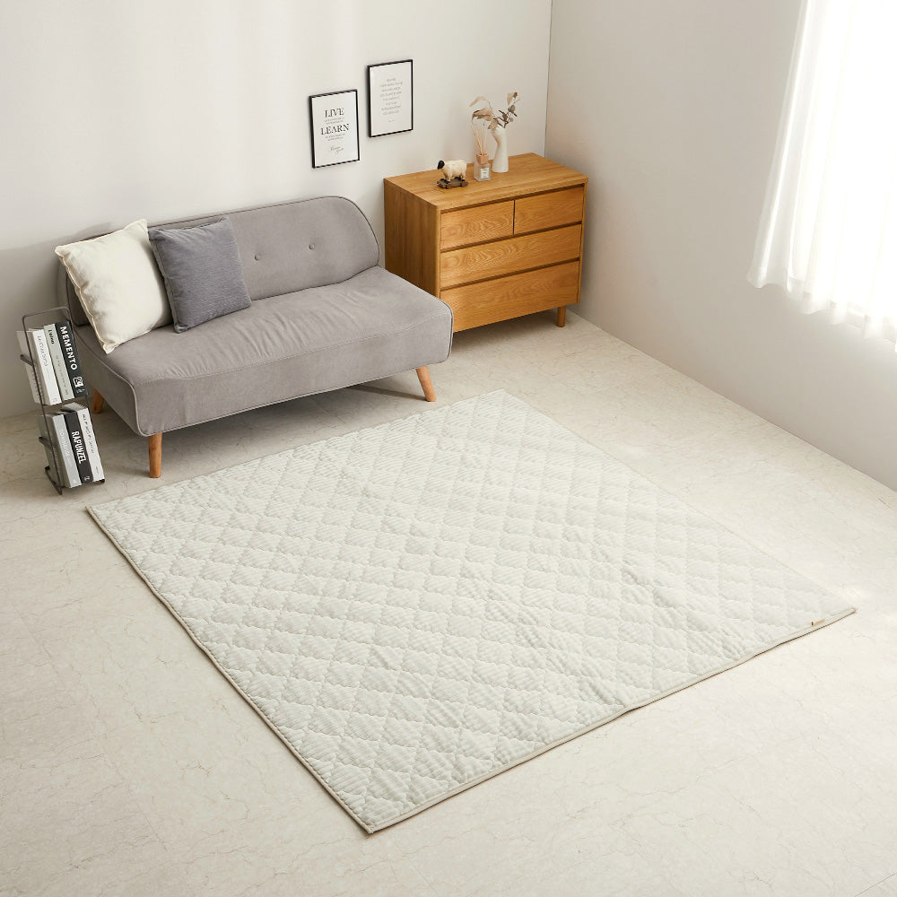 Striped Flannel Rug Chocolat Milk White