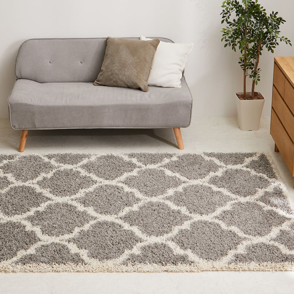 Beni Ourain Pattern Wilton Weave Shaggy Rug Laris GY 160×235