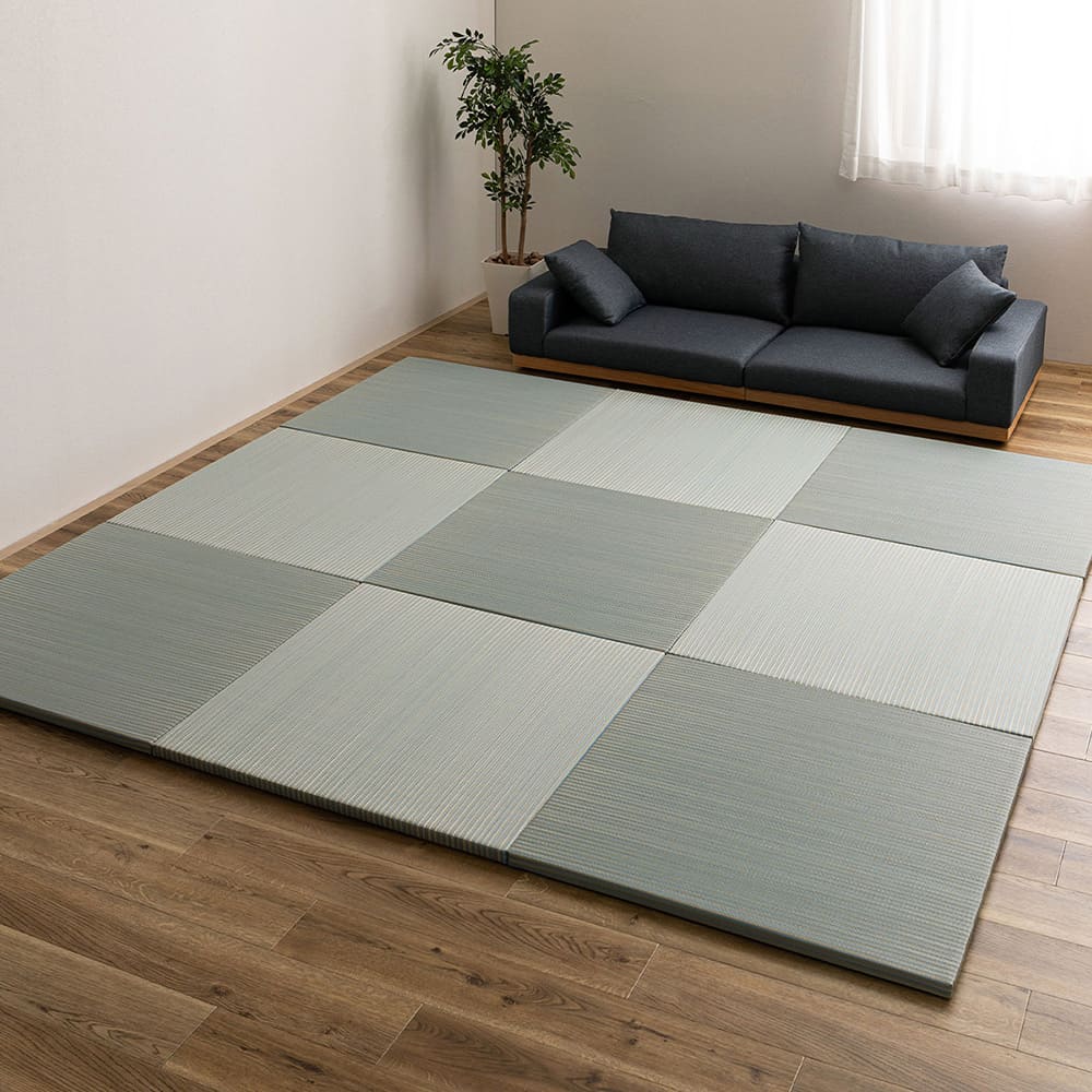 Durable Hybrid Tatami Mats Blue Ayase 6-Piece Set