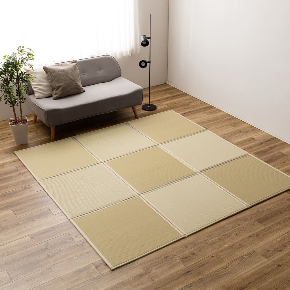 Connected Tatami Mat (Ayan Pattern) 9 Panels (225×225cm, Green)