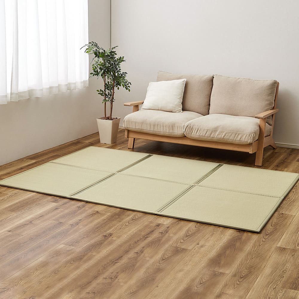 Connected Tatami Mat (Ayan Pattern) 6 Panels (150×225cm, Green)