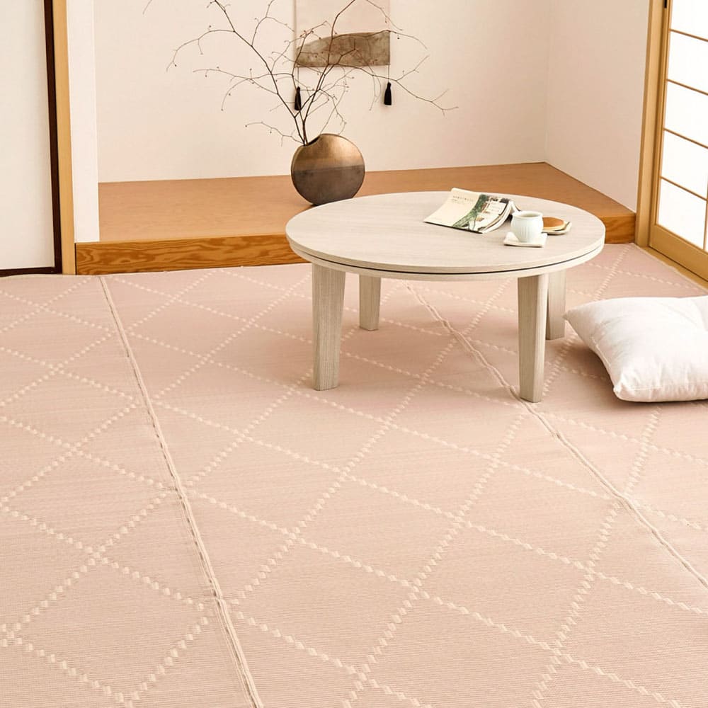 Washable Igusa-style Carpet Mond Edo Room 8 Tatami Pink