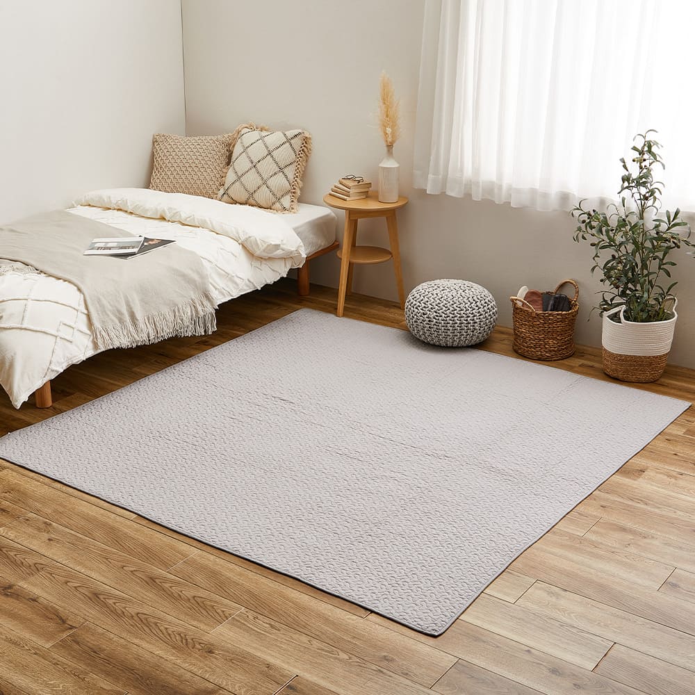 100% Cotton Ibul Rug Mat Decor 4.5-Tatami Size Gray