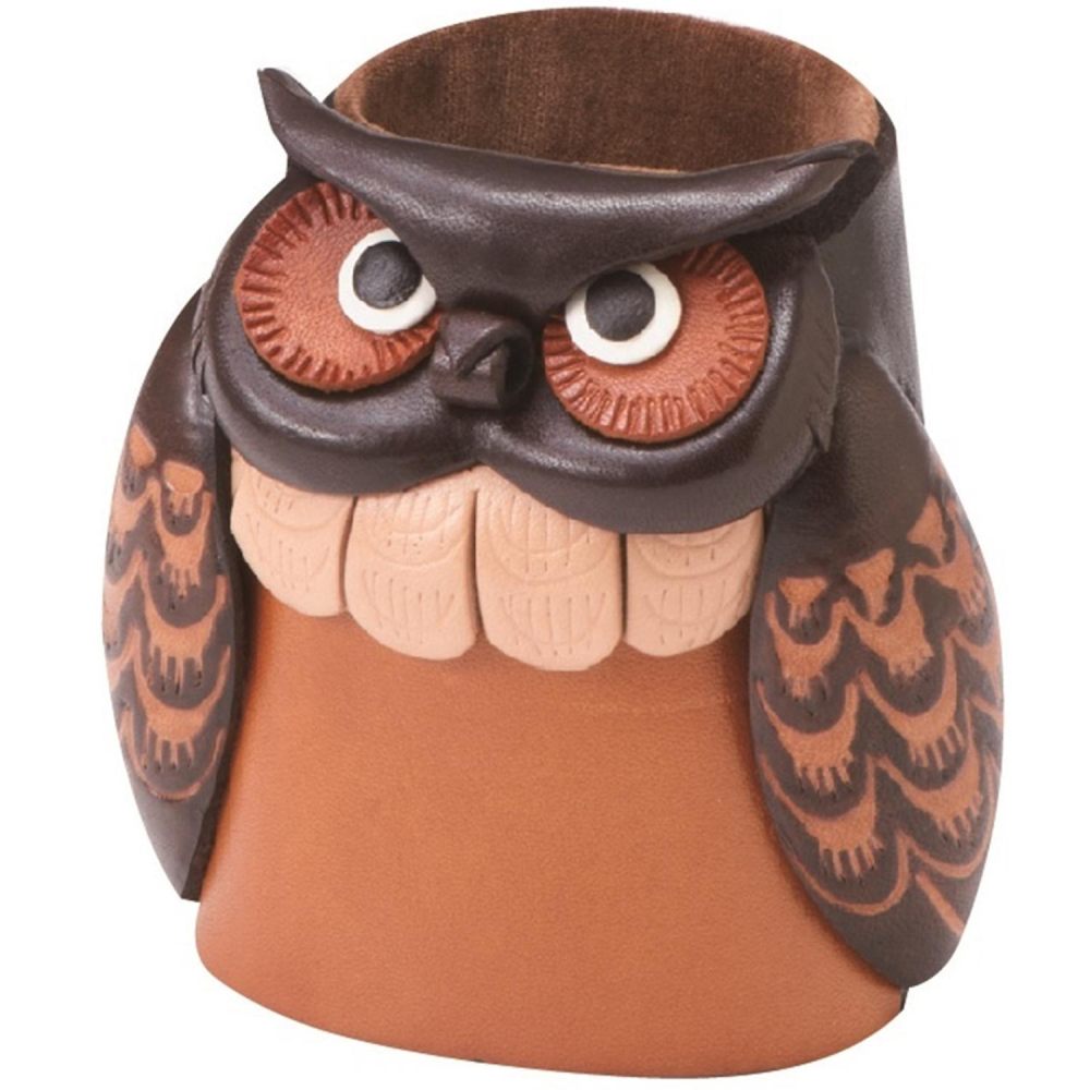 Genuine Leather Glasses Stand - Owl Z91290