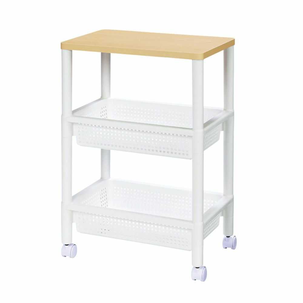 Fudou Giken Wood Table Wagon WTW-3S White