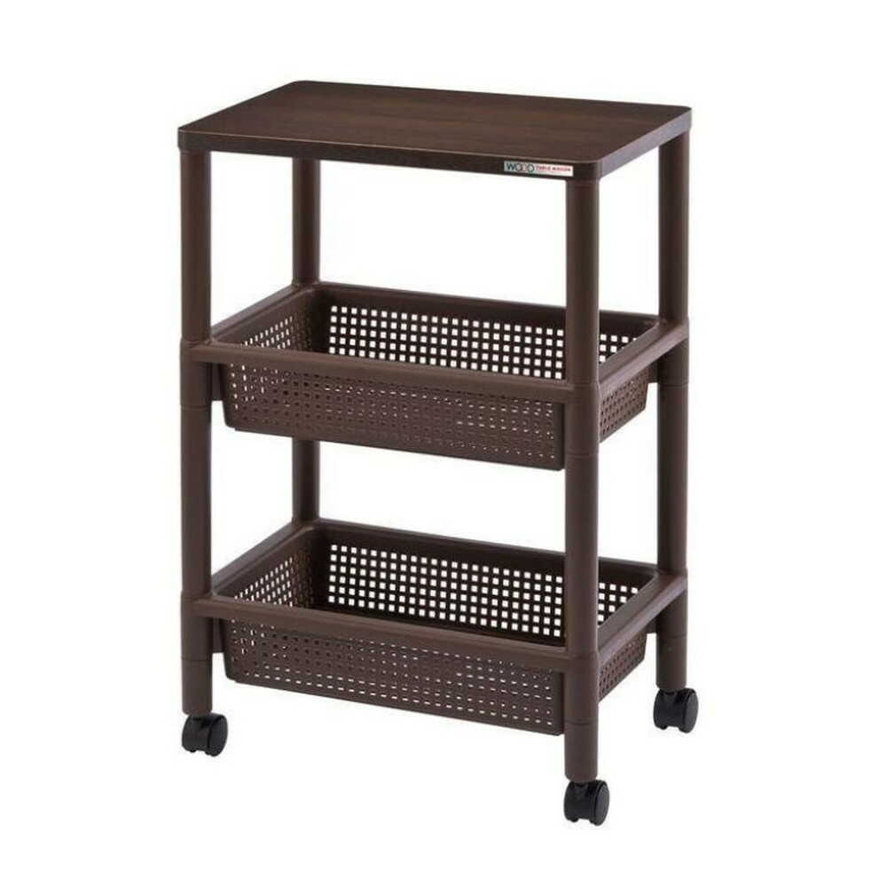 Fudou Giken Wood Table Wagon 3S Brown