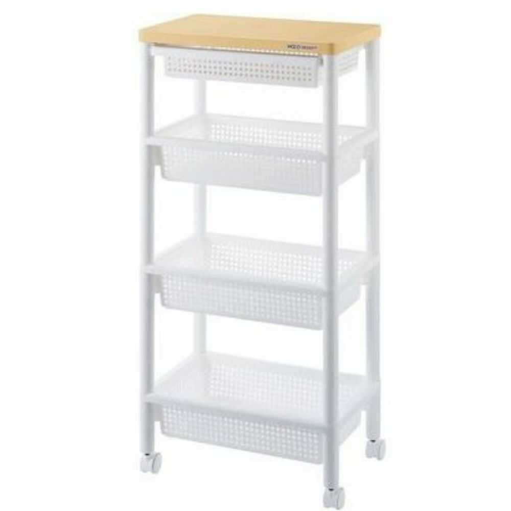Fudou Giken Wood Table Wagon 4HS White