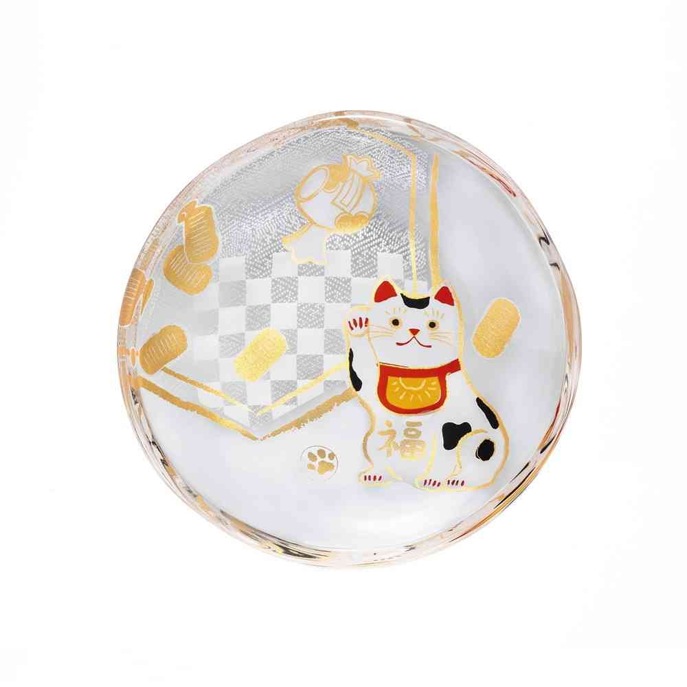 Adelia Medetamonozake Small Plate Maneki Neko