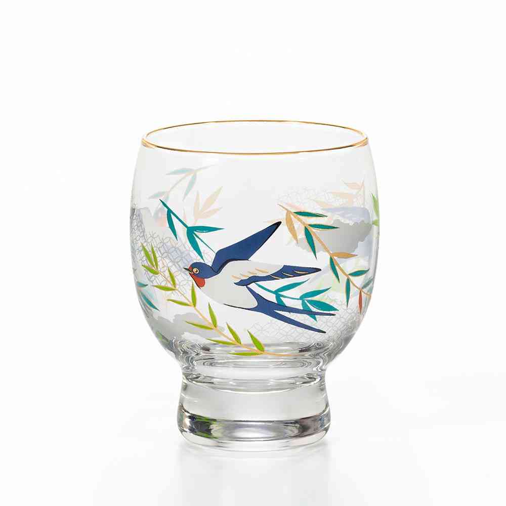 Adelia Premium Nippon Taste Kichijo Kachou Sake Glass Swallow and Willow