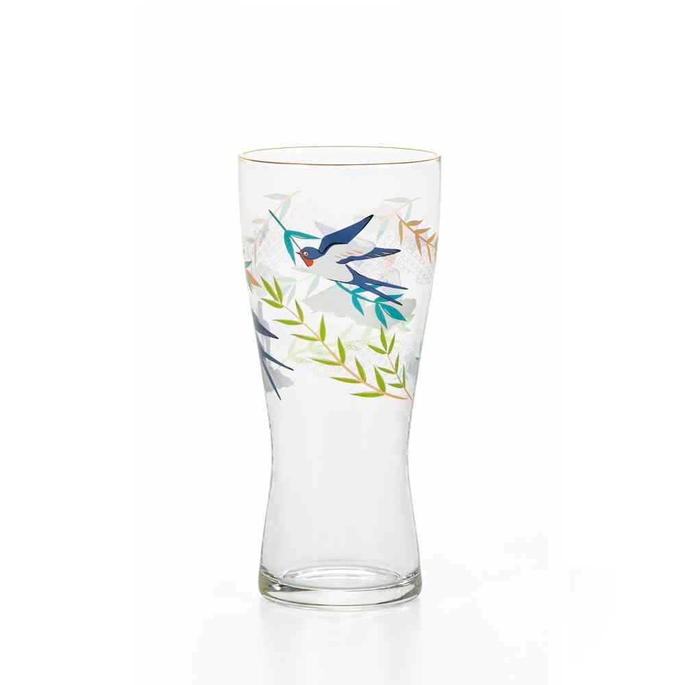 Adelia Premium Nippon Taste Kichijo Kachou Beer Glass Swallow and Willow