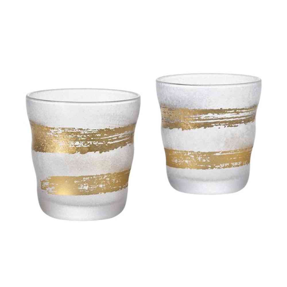 Adelia Premium Nippon Taste Gold Character Rock Glass Pair Set 335ml×2