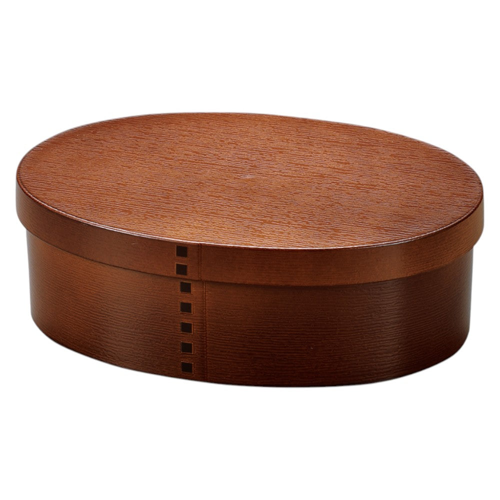 Tatsumiya Wappa One-Tier Bento Large Light Brown Antibacterial