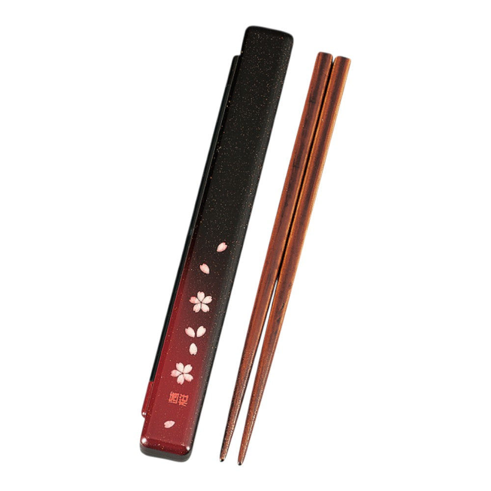 Tatsumiya Slim Chopstick Box Set Akane Sakura Red 18.0