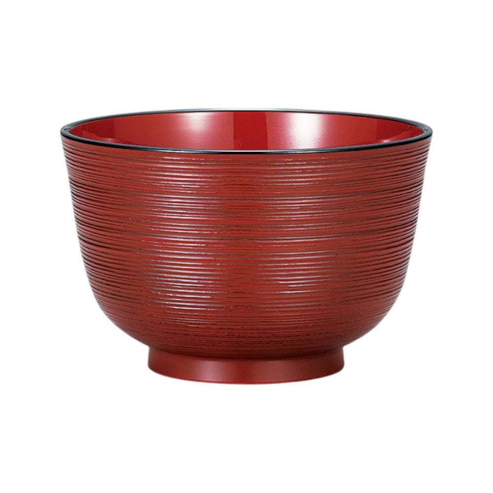 Tatsumiya Soup Bowl with Brush Marks Negoro